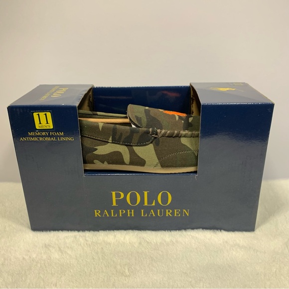 Polo Ralph Lauren Camouflage Men's Shoes Moccasins Slippers size 11 New - Picture 9 of 10